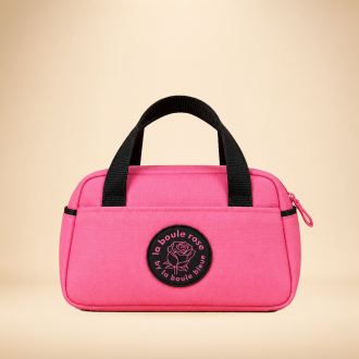 Sacoche 3 boules horizontale en nylon rose